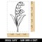 Hand Drawn Lily of the Valley Flower Rectangle Rubber Stamp for Stamping Crafting